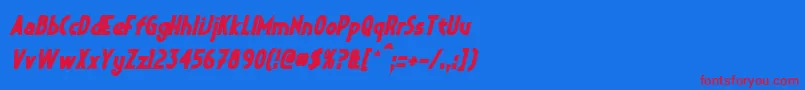 CrystalDecoBoldItalic Font – Red Fonts on Blue Background