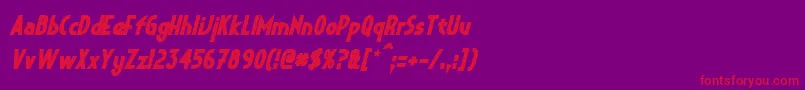 CrystalDecoBoldItalic Font – Red Fonts on Purple Background