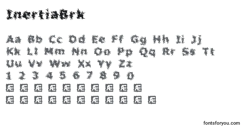 Schriftart InertiaBrk – Alphabet, Zahlen, spezielle Symbole