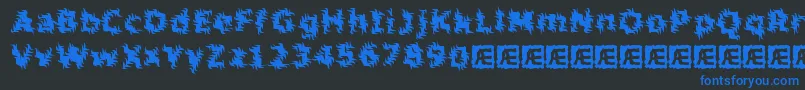 InertiaBrk Font – Blue Fonts on Black Background