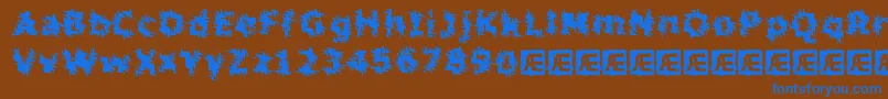 InertiaBrk Font – Blue Fonts on Brown Background