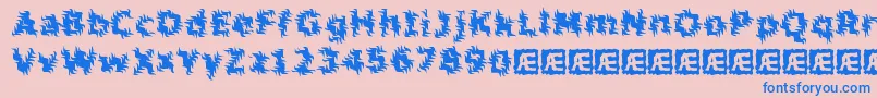 fuente InertiaBrk – Fuentes Azules Sobre Fondo Rosa
