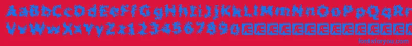 InertiaBrk Font – Blue Fonts on Red Background