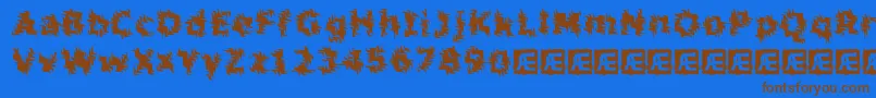 InertiaBrk Font – Brown Fonts on Blue Background