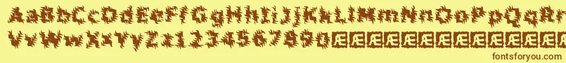 InertiaBrk Font – Brown Fonts on Yellow Background