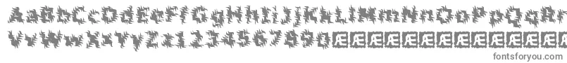 InertiaBrk-fontti – harmaat kirjasimet valkoisella taustalla