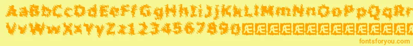 InertiaBrk Font – Orange Fonts on Yellow Background