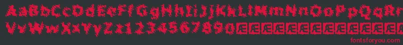 フォントInertiaBrk – 黒い背景に赤い文字