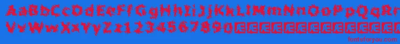 InertiaBrk Font – Red Fonts on Blue Background