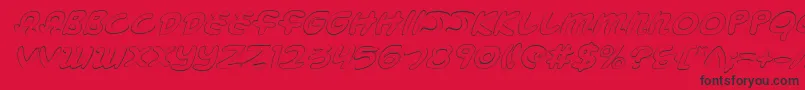 MagicBeansOutlineItalic Font – Black Fonts on Red Background