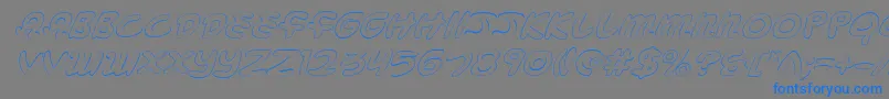 MagicBeansOutlineItalic-Schriftart – Blaue Schriften auf grauem Hintergrund