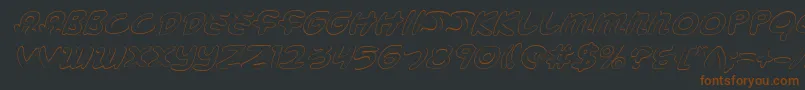 MagicBeansOutlineItalic-fontti – ruskeat fontit mustalla taustalla