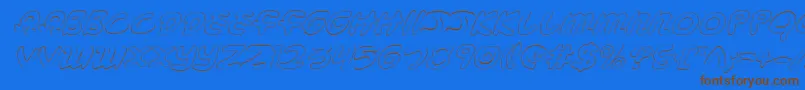 MagicBeansOutlineItalic-Schriftart – Braune Schriften auf blauem Hintergrund