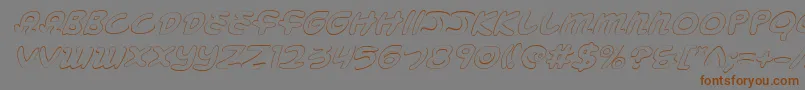 Шрифт MagicBeansOutlineItalic – коричневые шрифты на сером фоне