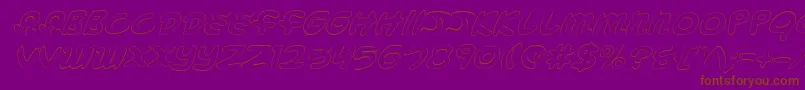 MagicBeansOutlineItalic-Schriftart – Braune Schriften auf violettem Hintergrund