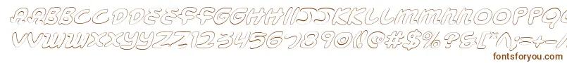 Fonte MagicBeansOutlineItalic – fontes marrons em um fundo branco