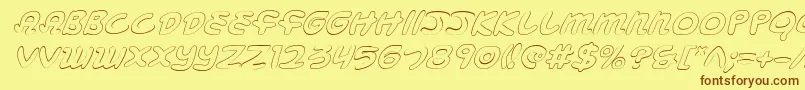 Шрифт MagicBeansOutlineItalic – коричневые шрифты на жёлтом фоне