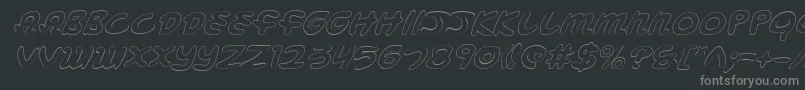 MagicBeansOutlineItalic Font – Gray Fonts on Black Background