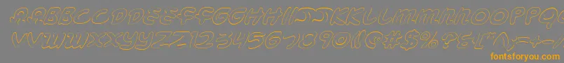 MagicBeansOutlineItalic Font – Orange Fonts on Gray Background