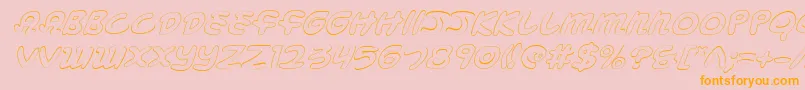 Police MagicBeansOutlineItalic – polices orange sur fond rose