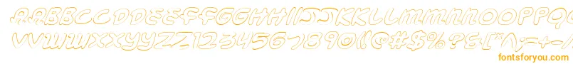 MagicBeansOutlineItalic-fontti – oranssit fontit valkoisella taustalla