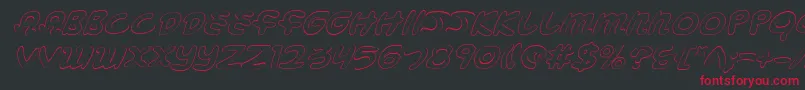 MagicBeansOutlineItalic Font – Red Fonts on Black Background