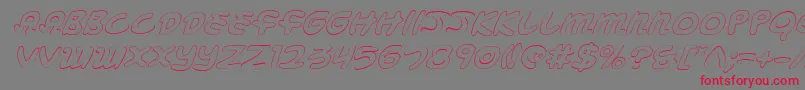 Шрифт MagicBeansOutlineItalic – красные шрифты на сером фоне