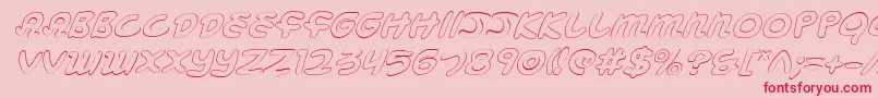 MagicBeansOutlineItalic-Schriftart – Rote Schriften auf rosa Hintergrund