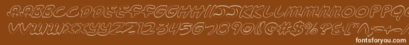 Шрифт MagicBeansOutlineItalic – белые шрифты на коричневом фоне