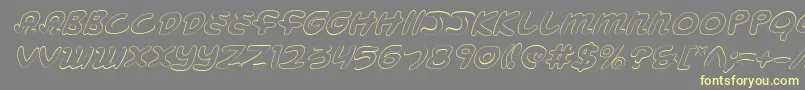 MagicBeansOutlineItalic Font – Yellow Fonts on Gray Background