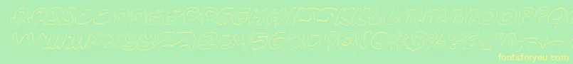 MagicBeansOutlineItalic-Schriftart – Gelbe Schriften auf grünem Hintergrund