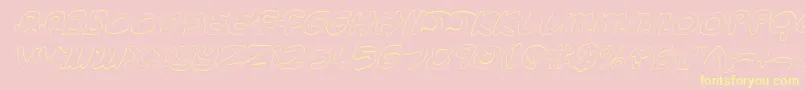 MagicBeansOutlineItalic Font – Yellow Fonts on Pink Background