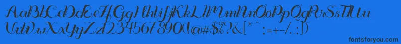 Vignette Font – Black Fonts on Blue Background