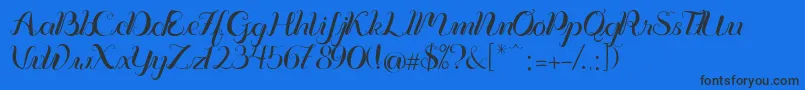 Vignette-Schriftart – Schwarze Schriften auf blauem Hintergrund