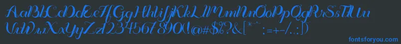 Vignette Font – Blue Fonts on Black Background