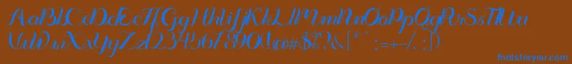 Vignette Font – Blue Fonts on Brown Background