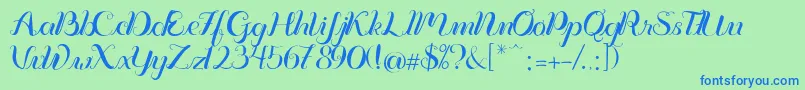 Vignette Font – Blue Fonts on Green Background