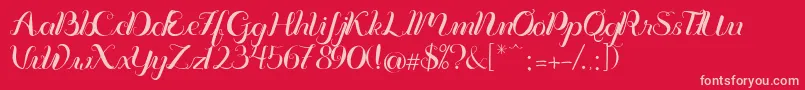 Vignette Font – Pink Fonts on Red Background