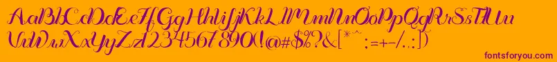 Vignette Font – Purple Fonts on Orange Background