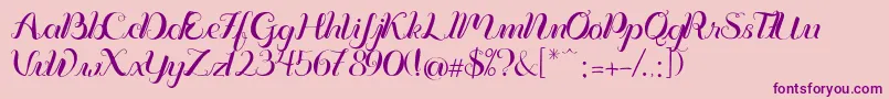 Vignette Font – Purple Fonts on Pink Background