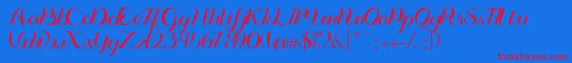 Vignette Font – Red Fonts on Blue Background