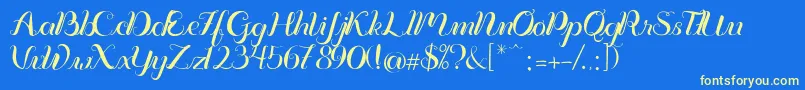 Vignette Font – Yellow Fonts on Blue Background