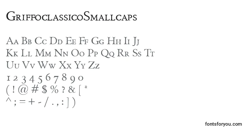 Fuente GriffoclassicoSmallcaps - alfabeto, números, caracteres especiales