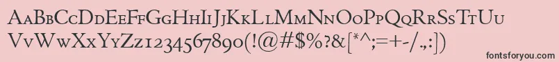 フォントGriffoclassicoSmallcaps – ピンクの背景に黒い文字