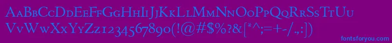 GriffoclassicoSmallcaps Font – Blue Fonts on Purple Background