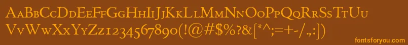 GriffoclassicoSmallcaps Font – Orange Fonts on Brown Background