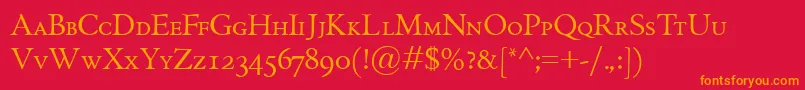 GriffoclassicoSmallcaps Font – Orange Fonts on Red Background