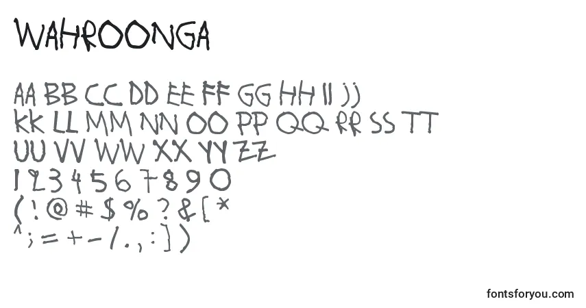 Czcionka Wahroonga – alfabet, cyfry, specjalne znaki