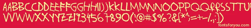 Wahroonga Font – Yellow Fonts on Red Background