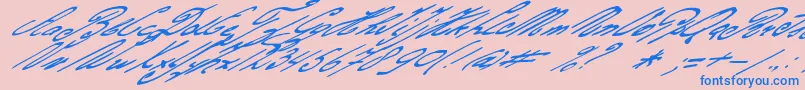 Gerardsgold-Schriftart – Blaue Schriften auf rosa Hintergrund